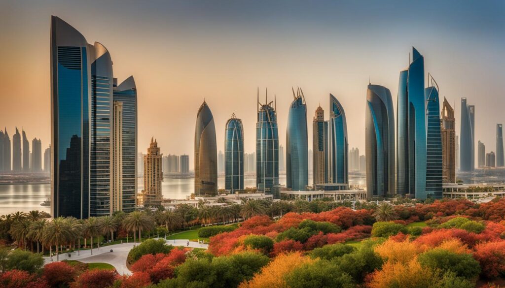 Abu Dhabi cityscape during fall