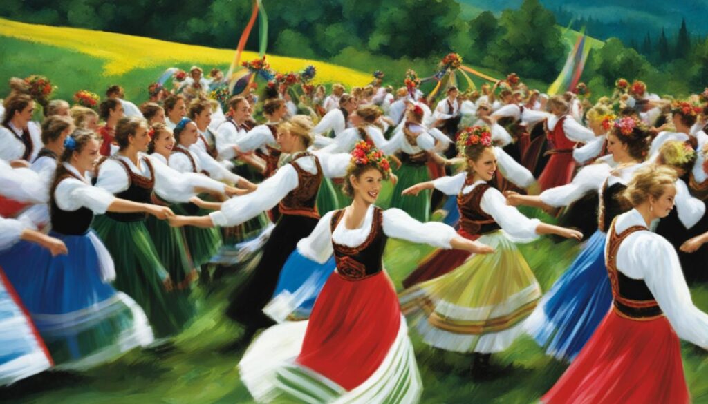 Austrian Folk Dancers in Traditional Costumes