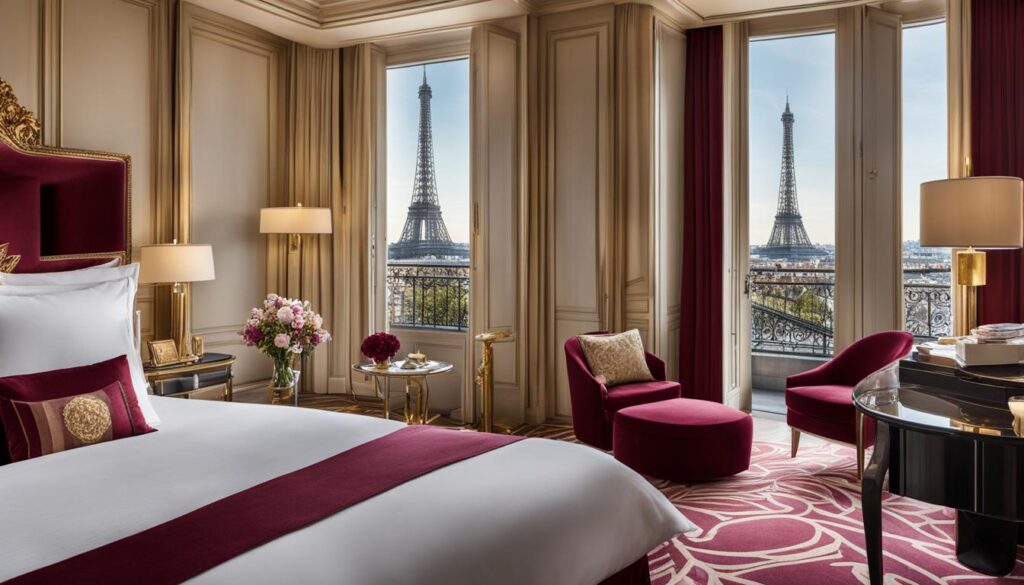 Luxury hotel room in Paris
