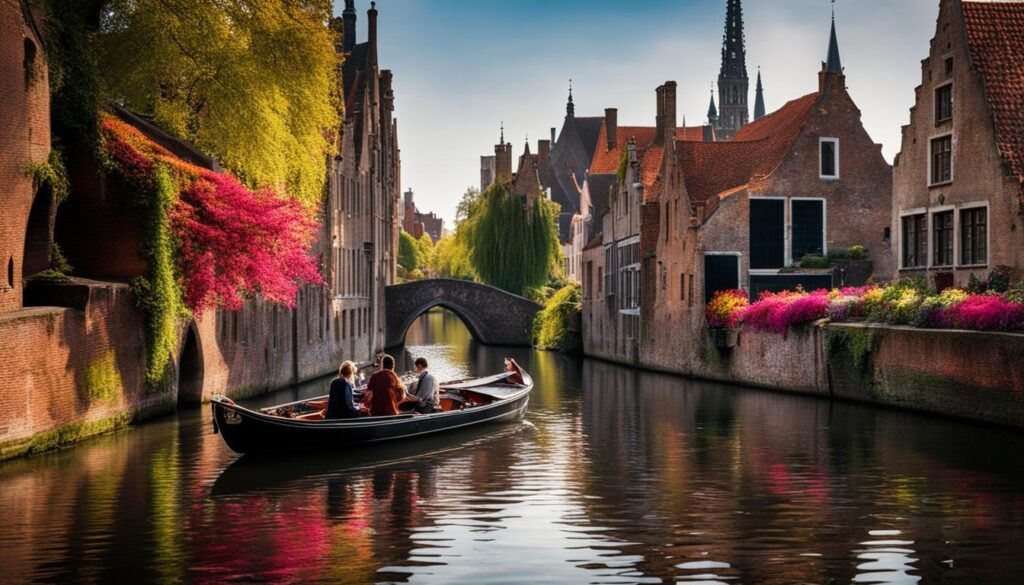 Romantic canal ride in Bruges