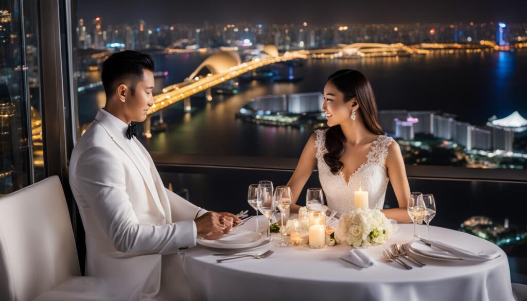 Romantic dinner at Marina Bay Sands
