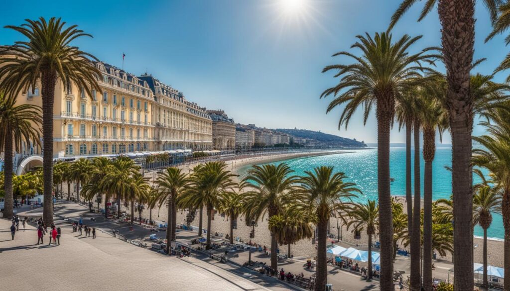 Stunning view of the Promenade des Anglais in Nice