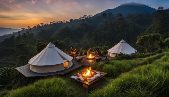 Bandung glamping and outdoor camping experiences near Mount Tangkuban Perahu