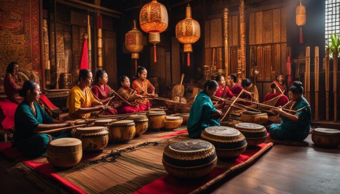 Bandung traditional music workshops and instruments like Gamelan or Angklung