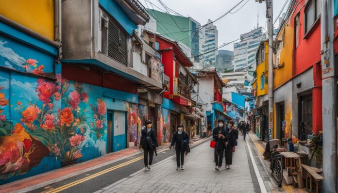 Busan street art and murals exploration in the Seomyeon area