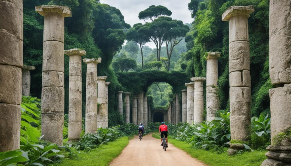 Cycling through ancient landmarks