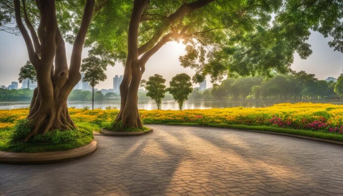 Exploring the city's green spaces like Riverside Park or Wat Botum Park