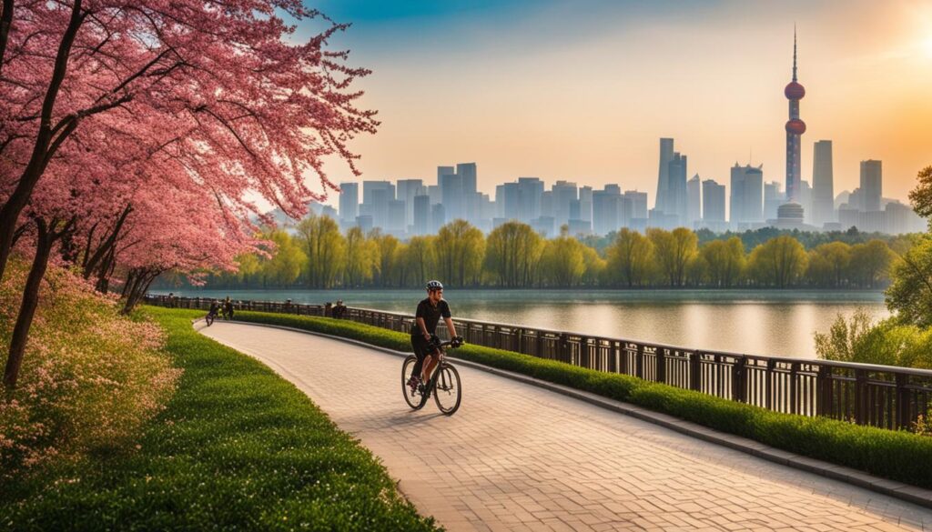 Exploring the scenic beauty of Beijing on a bike