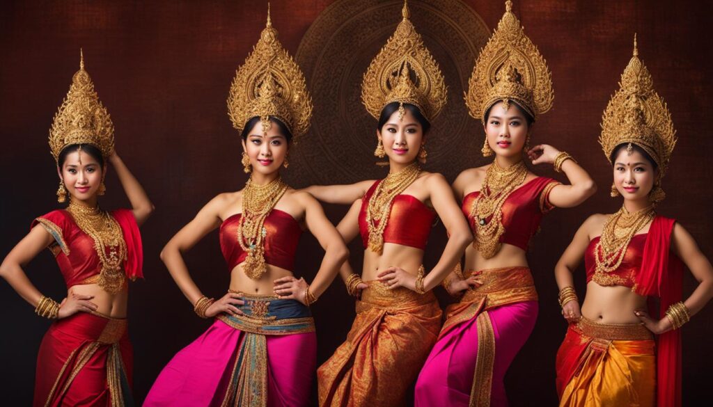 Khmer costumes in Apsara dance