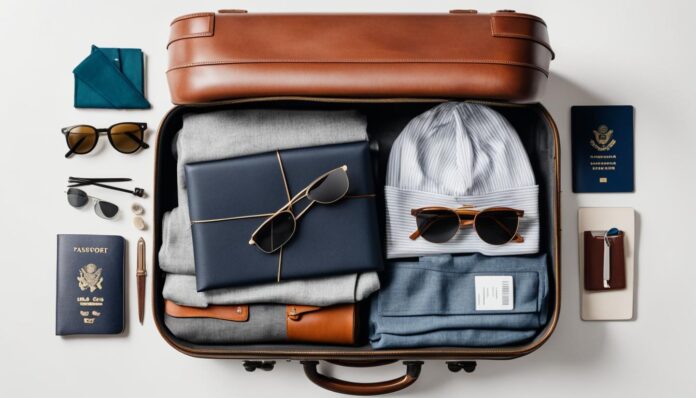 Minimalist travel packing