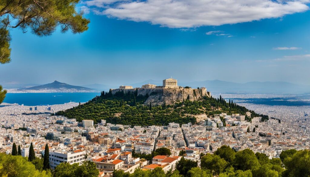 Panoramic views of Athens from Mount Lycabettus