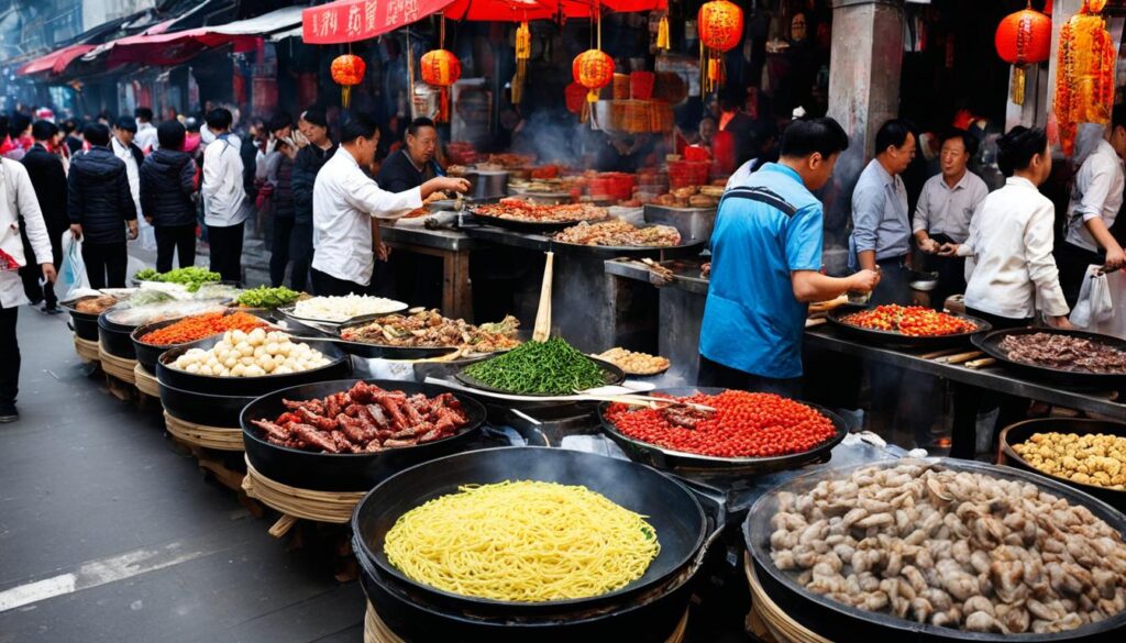 Street food market in Shanghai