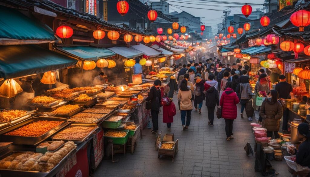 cheap street food in South Korea