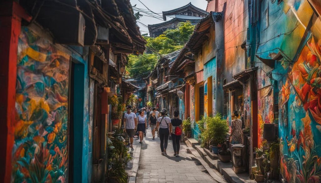 cultural exploration and artistic experience in Phung Hung street area