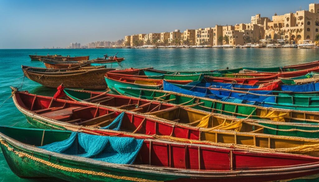 fishing boats on the Red Sea