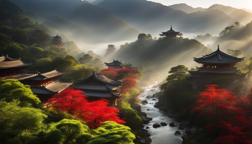 serenity of remote pagodas
