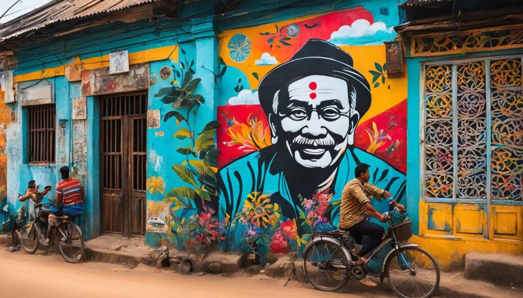 street art and murals exploration in the Kandal Village area