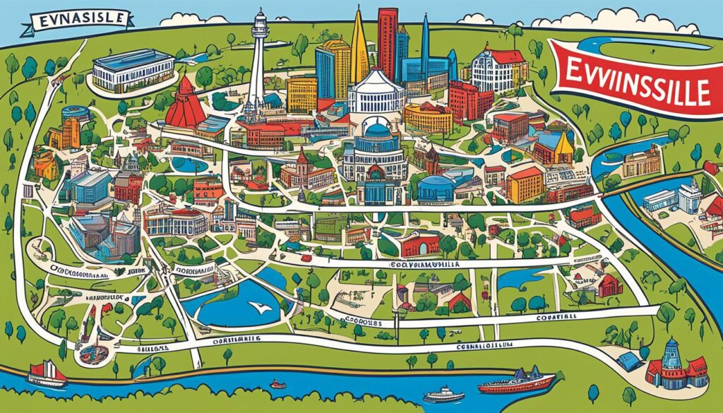 Evansville attractions map