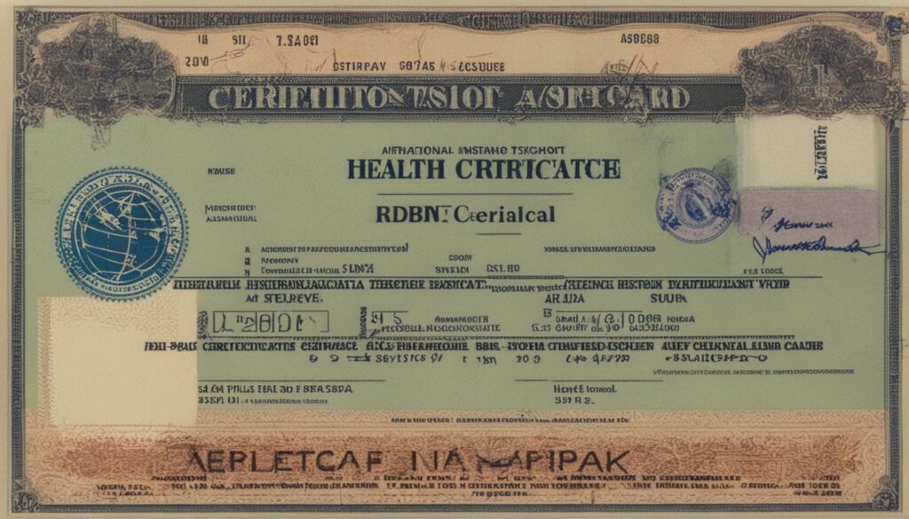 Health Certificate for Travel