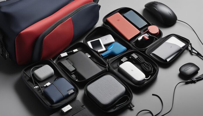 How can I organize my tech accessories for travel?