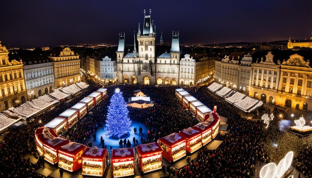 Popular sights in Prague in December