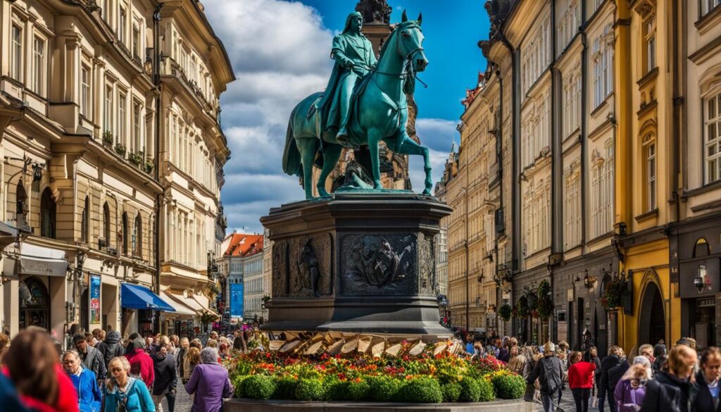 Wenceslas Square shopping in Prague
