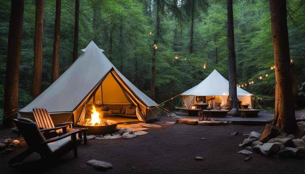 luxury camping accommodations
