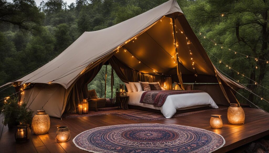 luxury tent in a natural setting