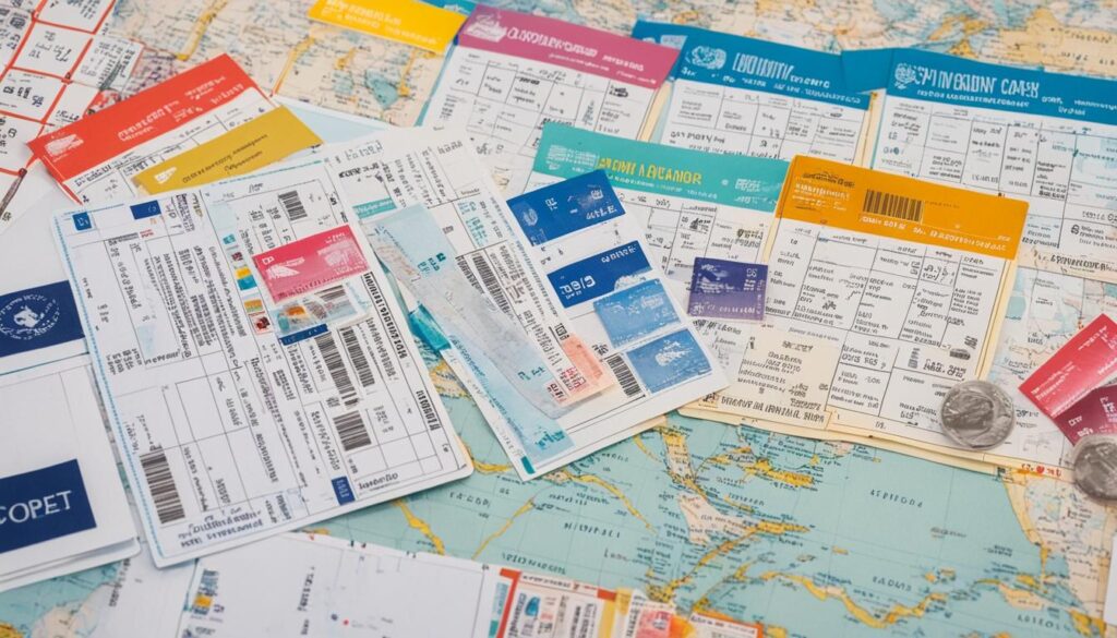 tickets and itineraries