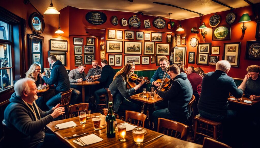 traditional Irish music in a pub