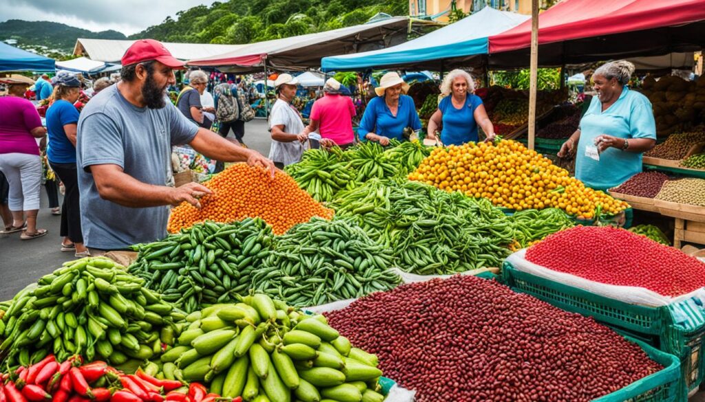 vibrant markets in Castries