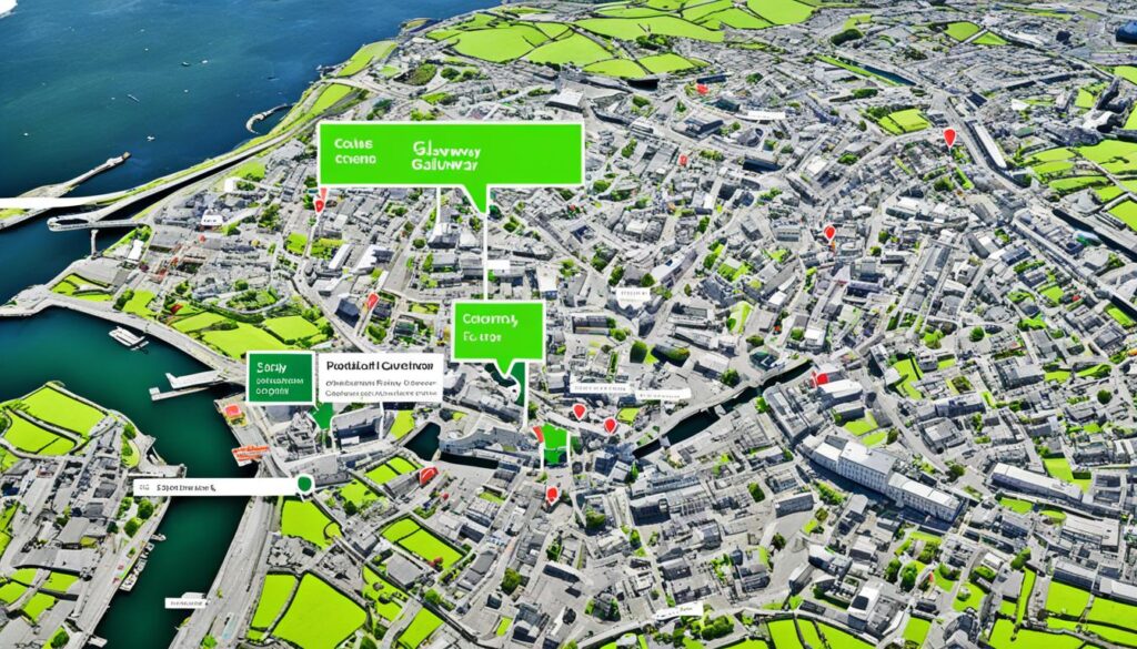 Budget-friendly accommodation options in Galway map