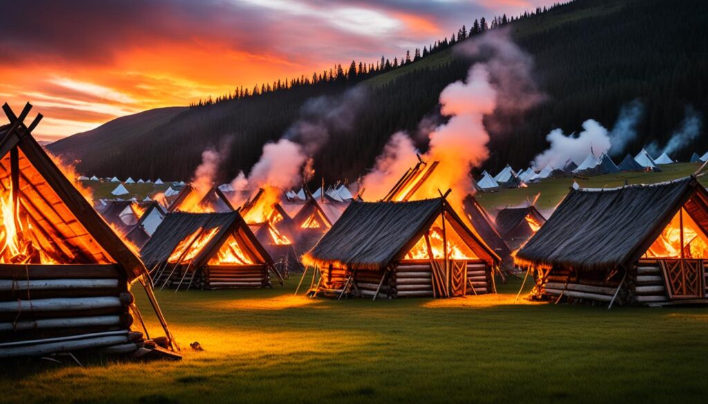 Camping site with Viking vibes