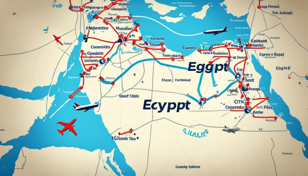 Egypt travel routes