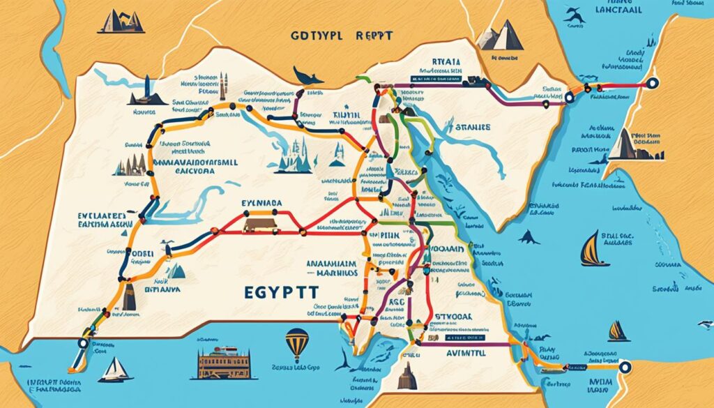 Egypt travel routes