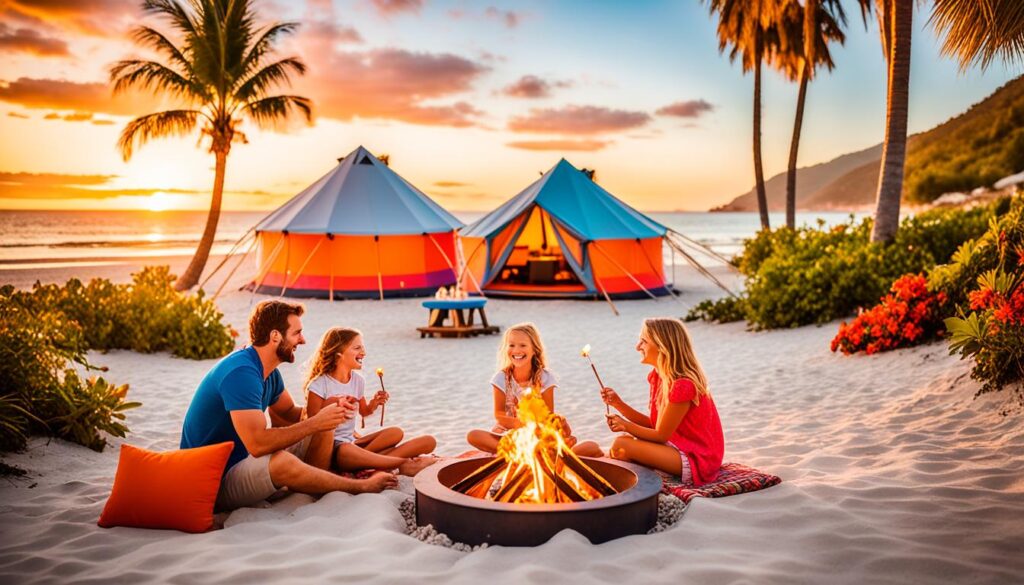 Family glamping in the Caribbean