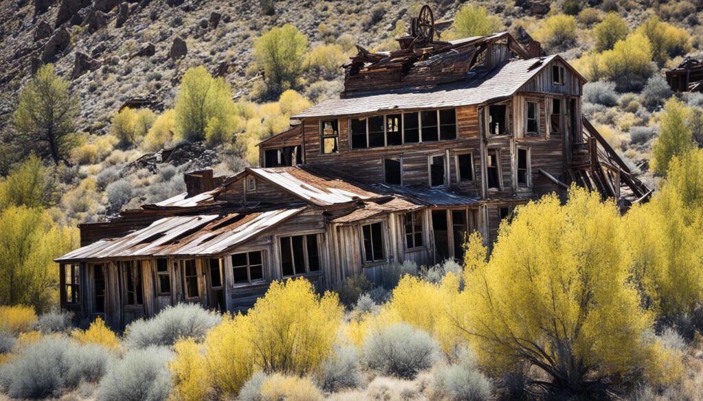 Historical ghost towns and mining ruins near Carson City
