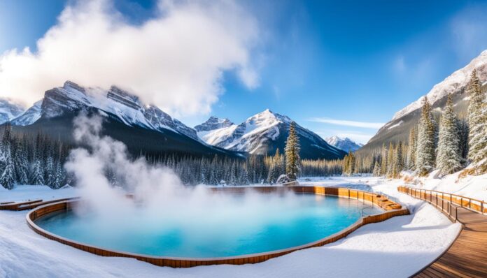 How can visitors enjoy the Banff Upper Hot Springs?