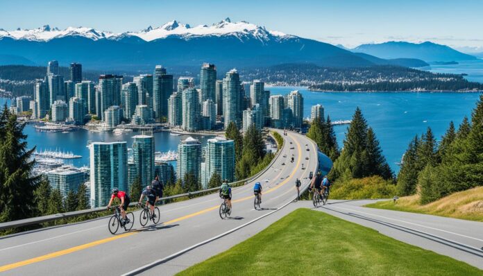 How can visitors experience Vancouver's cycling routes?