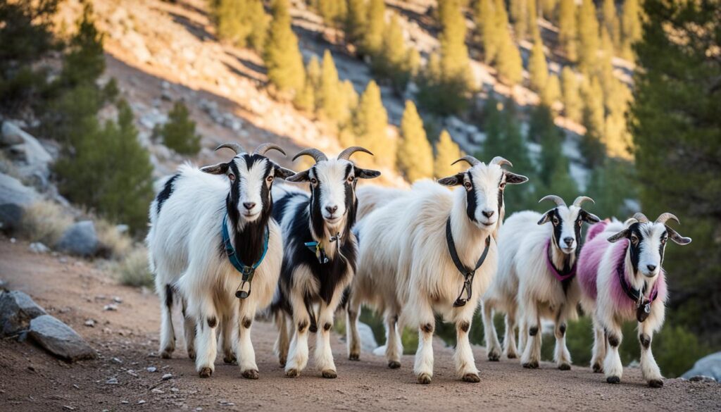 Morning walks with High Sierra Pack Goats in Carson City
