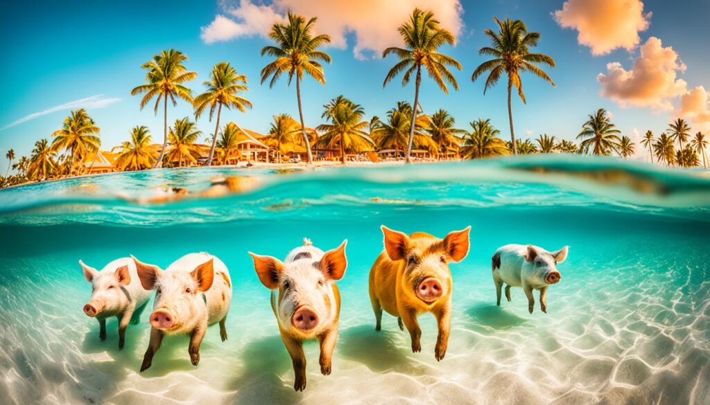 Nassau swimming with pigs