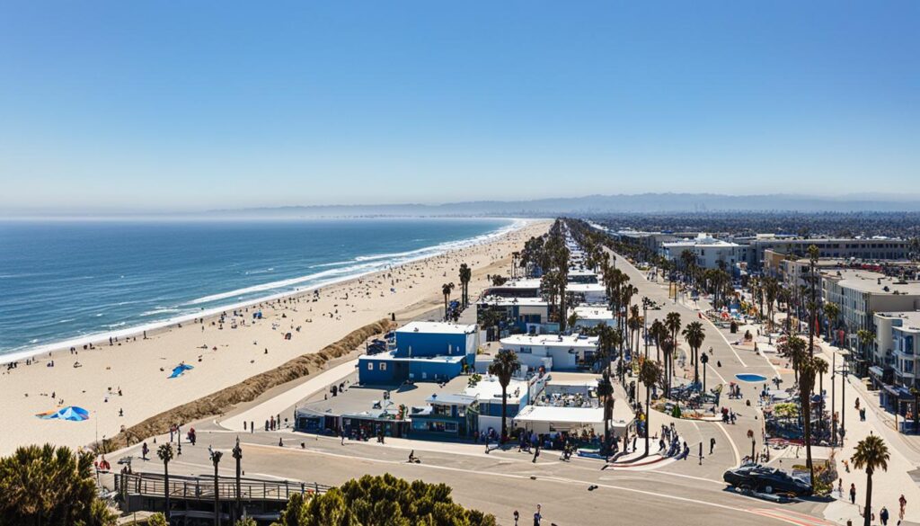Santa Monica and Venice Beach coastline