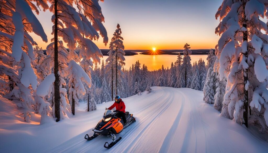 Snowmobiling in Rovaniemi