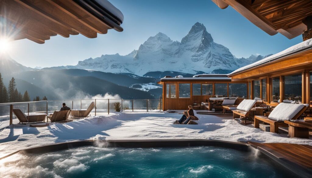 Swiss thermal baths and spas during winter