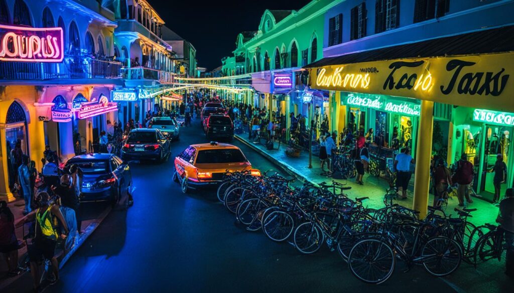 Transportation options for getting around at night in Nassau, Paradise Island