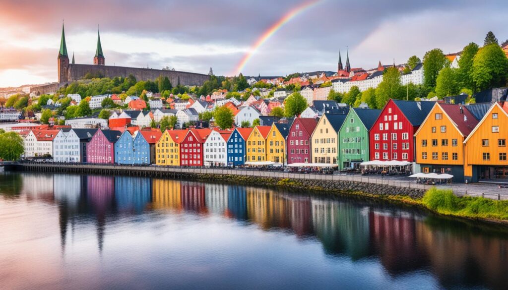 Trondheim's colorful Gamle Bybro bridge