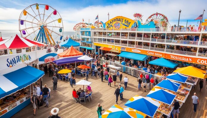 What are the best food options available at Santa Monica Pier?