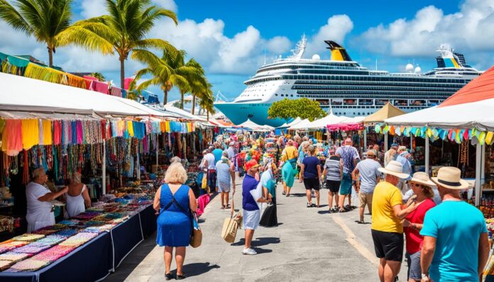 What shopping experiences can visitors expect near the Nassau cruise port?
