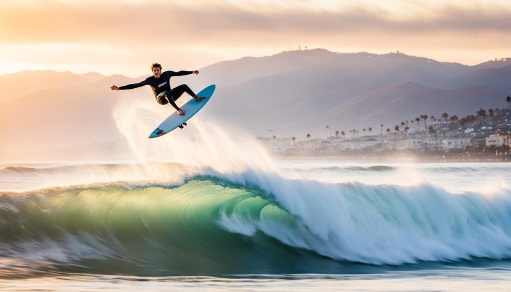 surfing Santa Monica CA