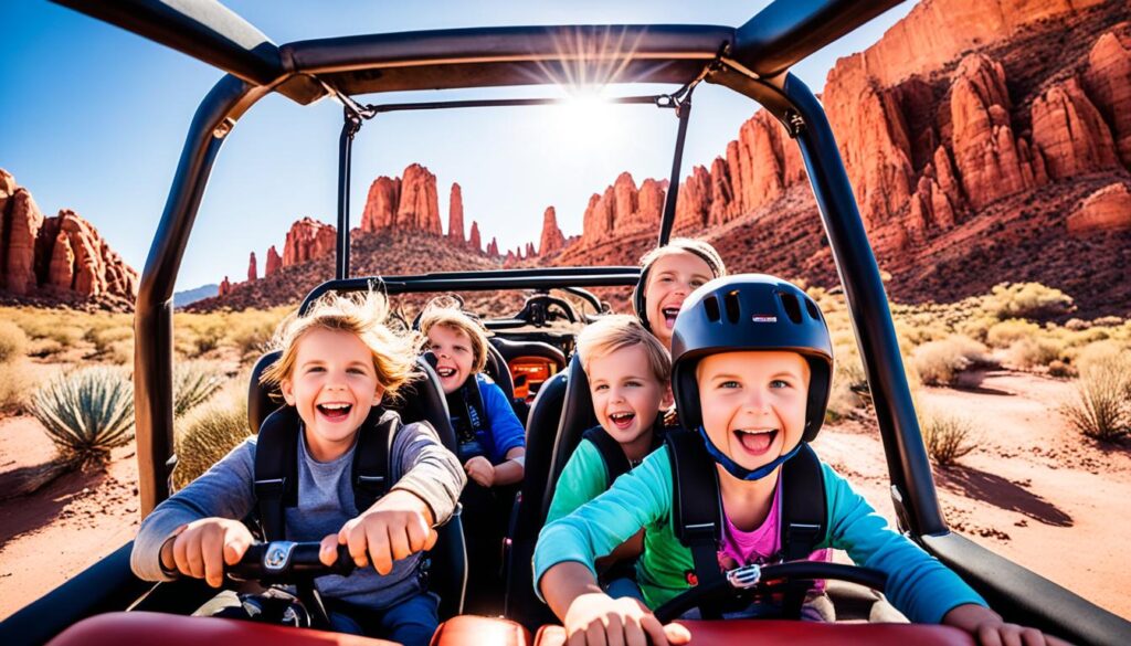 Family enjoying a desert jeep tour in Phoenix